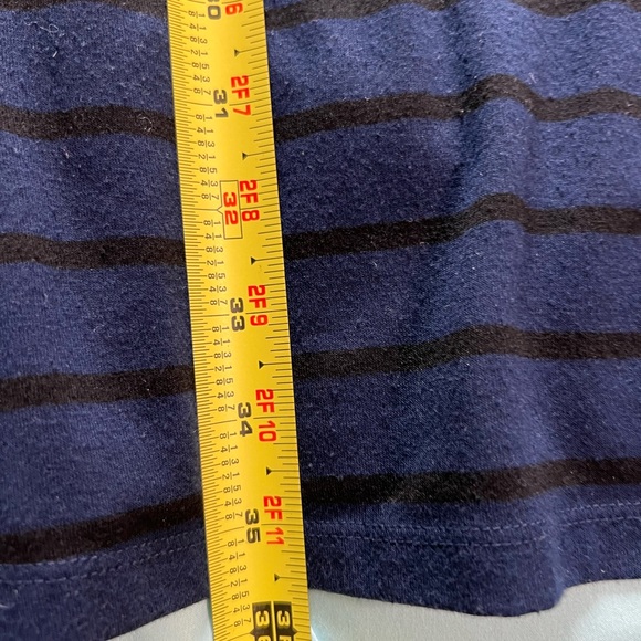 Motherhood Maternity Navy Blue and Black Striped Lace Dress Tunic Size Large - Picture 6 of 7